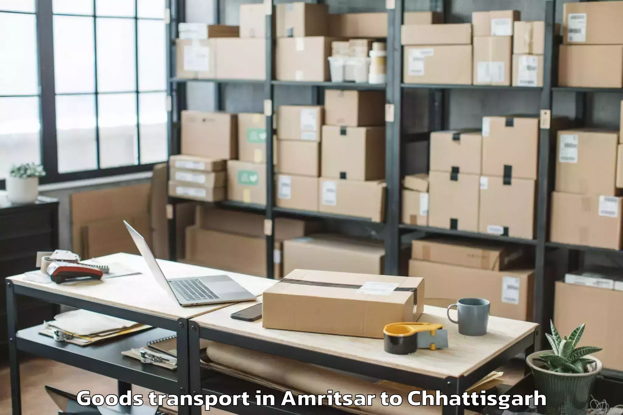 Reliable Amritsar to Malkharoda Goods Transport